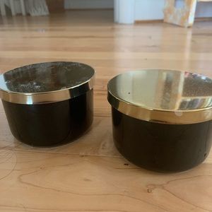 Black storage jars